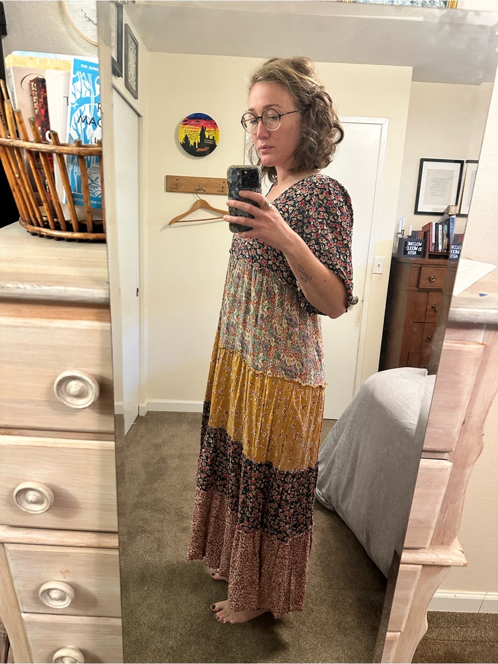 Natural Life Collette Dress - Floral Tiered Maxi Dress in Autumn Colors - Picture 8 of 9